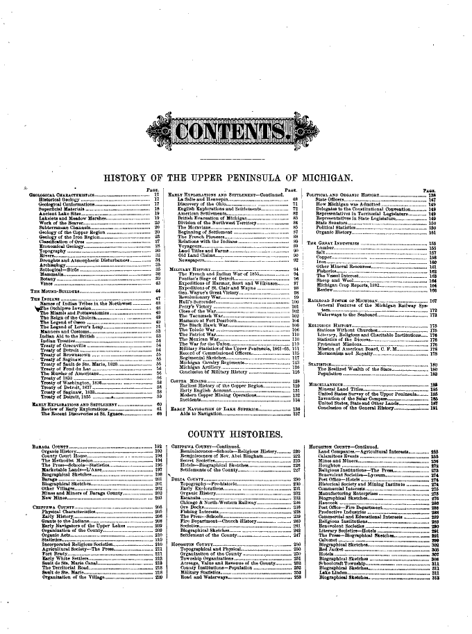 HistoryOfUpperPeninsula 1883 TOC pV