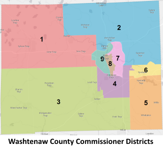 Washtenaw County Commissioner Districts map